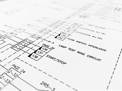 Closeup of wiring diagram